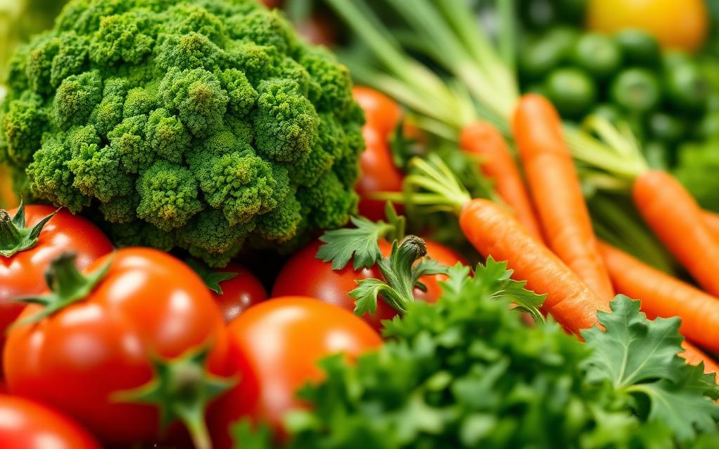 Fresh vegetables in a supermarket